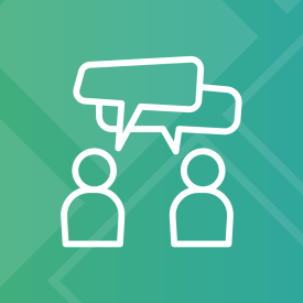 People talking graphic